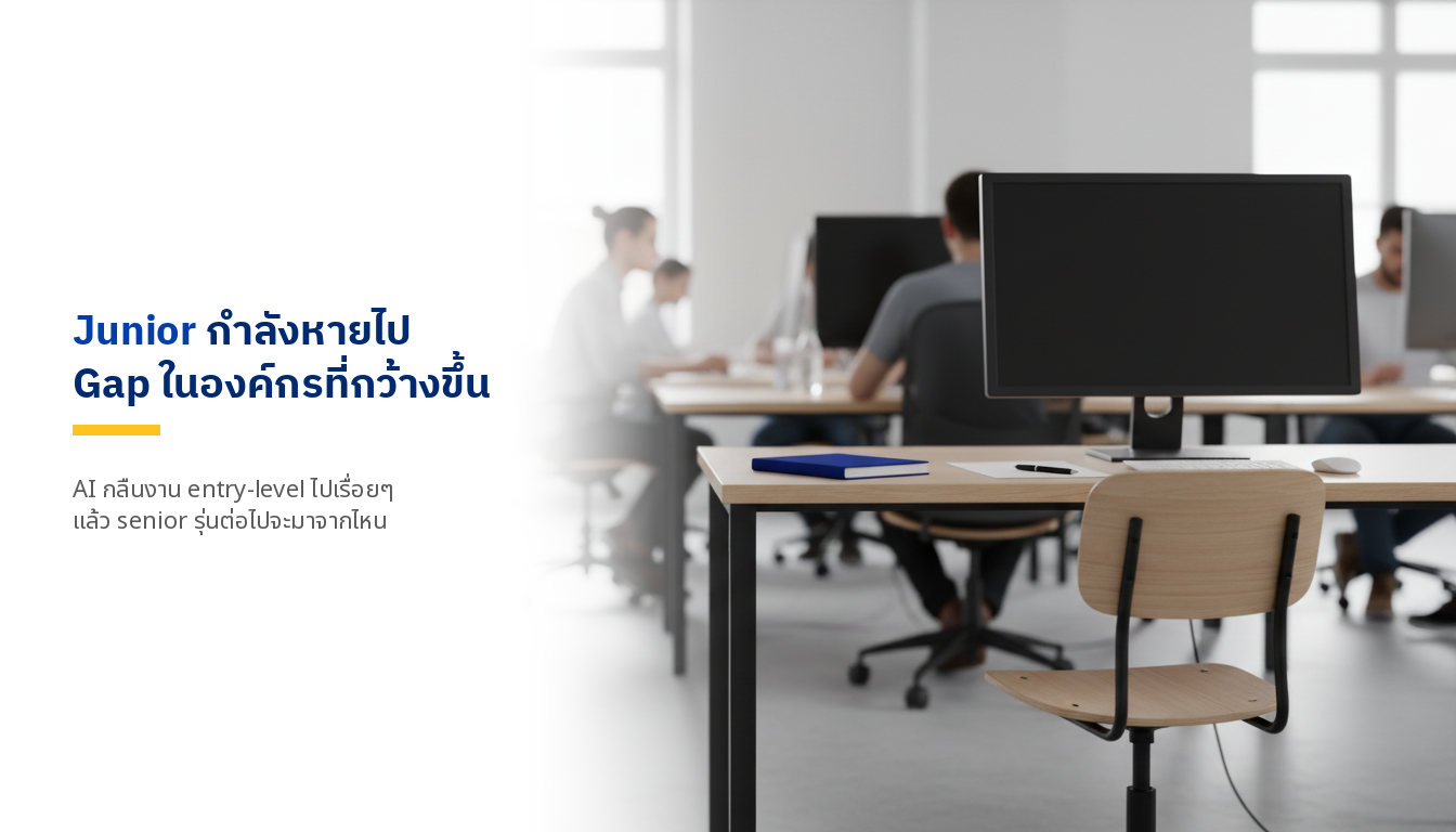 ตำแหน่ง Junior กำลังหายไป: Gap ในองค์กรยุค AI และทางรอดของเด็กจบใหม่