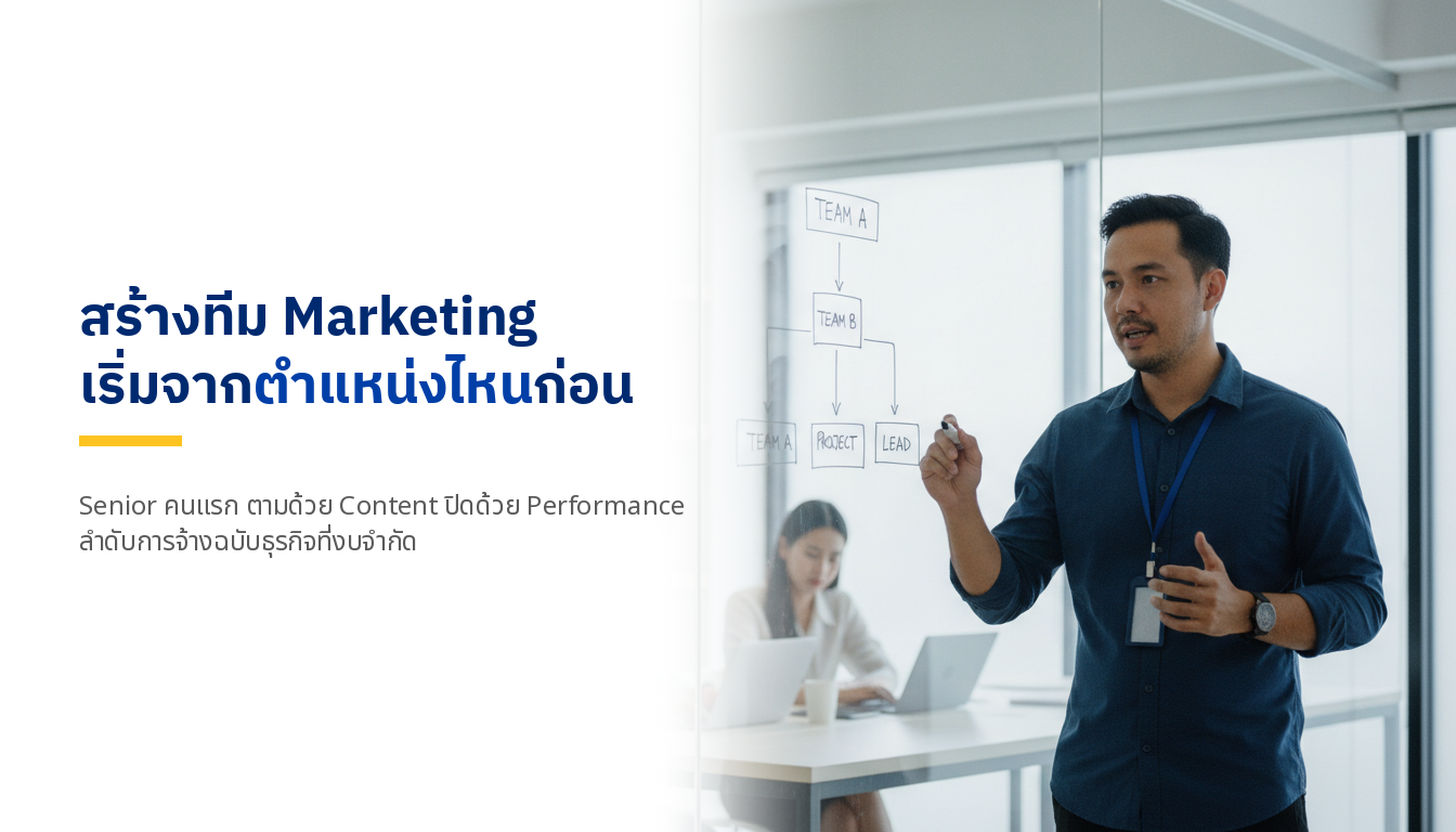 สร้างทีม Marketing เริ่มจากตำแหน่งไหนก่อน ฉบับธุรกิจที่งบจำกัด